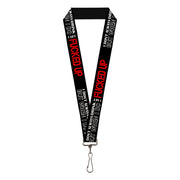Buckle-Down Lanyard - I DON'T ALWAYS DRINK BUT WHEN I DO I GET FUCKED UP Black/White/Red Lanyards Buckle-Down