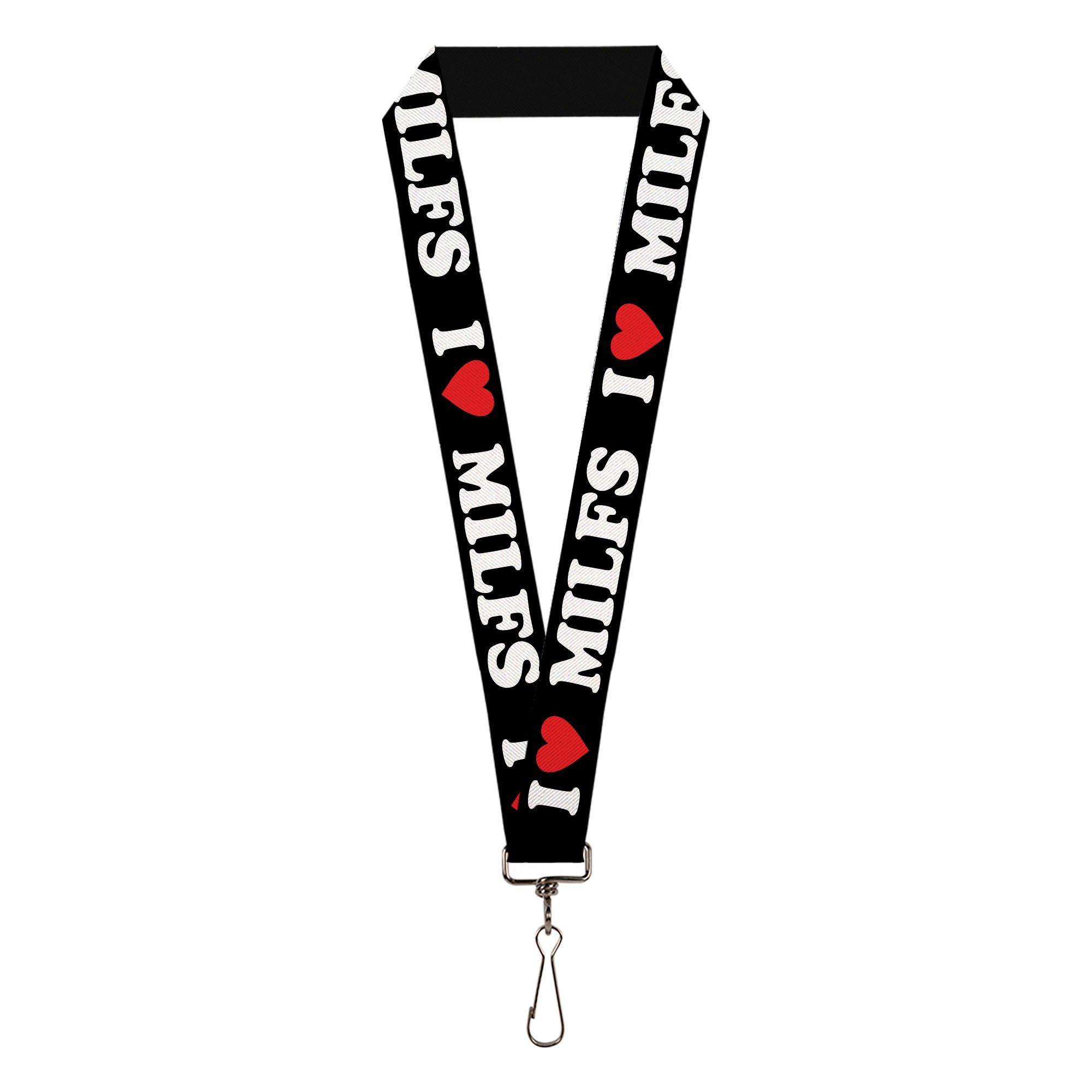 Lanyard - 1.0" - I "HEART" MILFS Black/White/Red Lanyards Buckle-Down