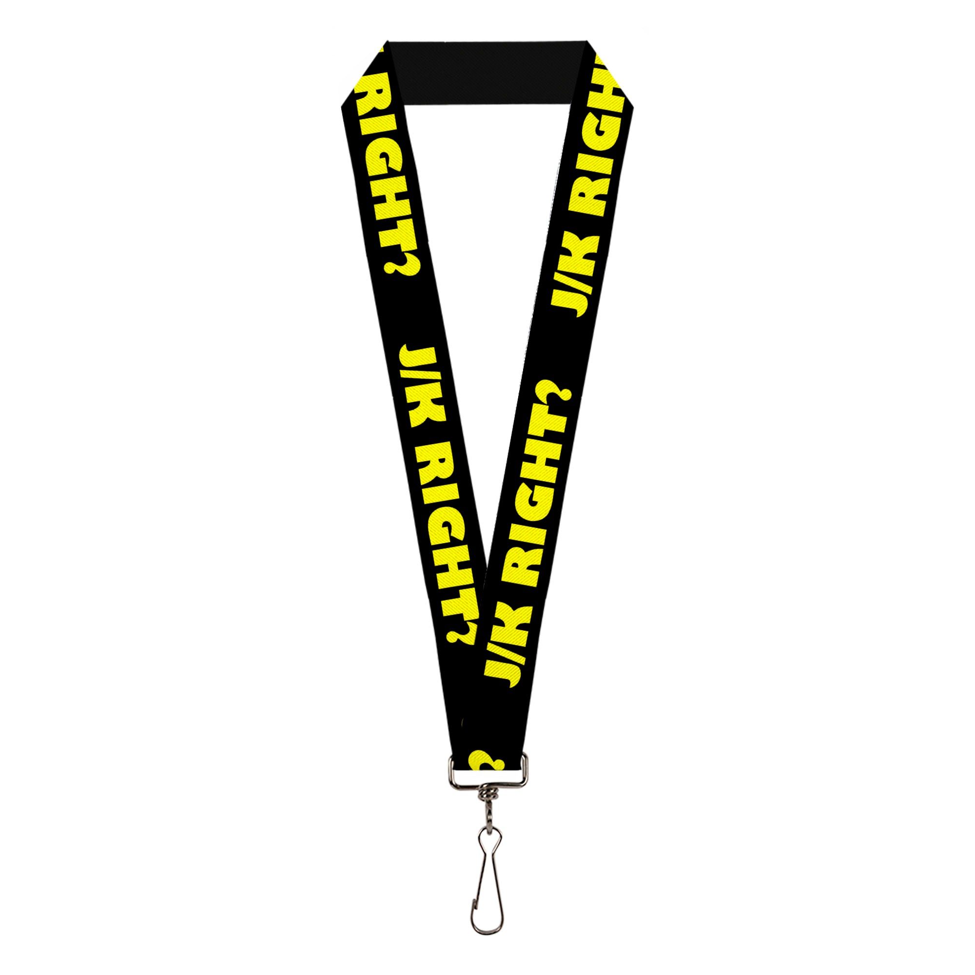 Lanyard - 1.0" - J K RIGHT? Black Yellow Lanyards Buckle-Down