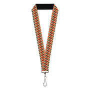 Lanyard - 1.0" - Jagged Zig Zag Brown Aqua Cream Red Lanyards Buckle-Down