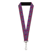 Lanyard - 1.0" - Jagged Rings Purples Blues Yellow Lanyards Buckle-Down