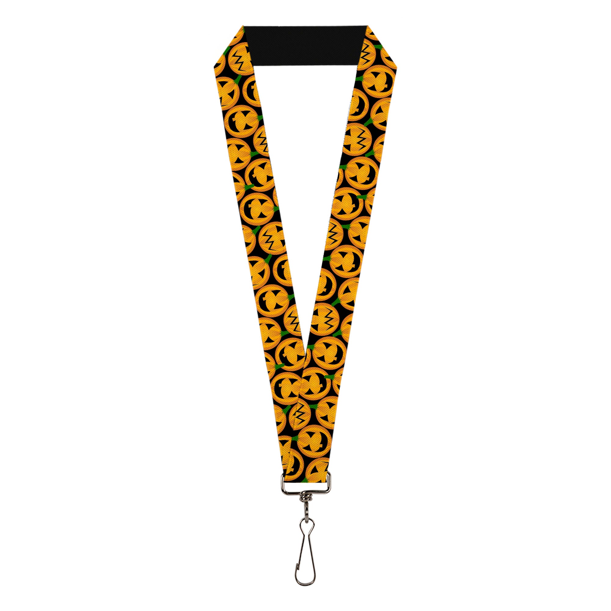 Lanyard - 1.0" - Jack-o'-Lantern Collage Black Lanyards Buckle-Down