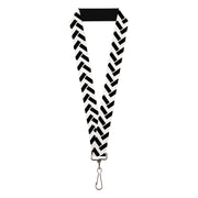 Lanyard - 1.0" - Jagged Chevron White Black Lanyards Buckle-Down