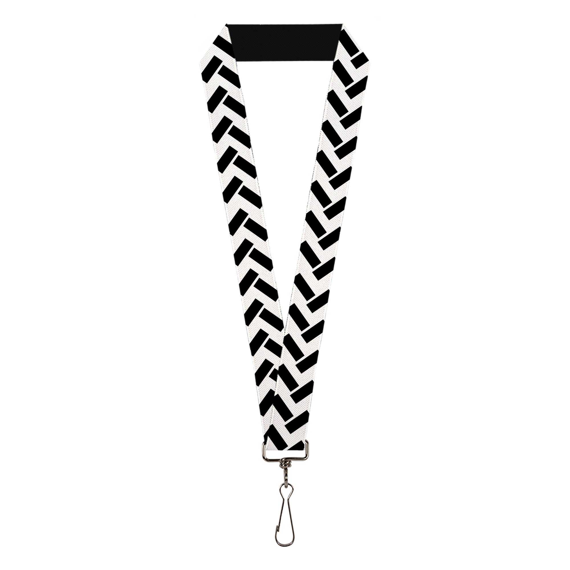 Lanyard - 1.0" - Jagged Chevron White Black Lanyards Buckle-Down
