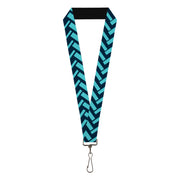 Lanyard - 1.0" - Jagged Chevron Navy Turquoise Lanyards Buckle-Down