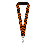 Lanyard - 1.0" - Jack-o'-Lantern Pumpkin Stripe Orange Black Lanyards Buckle-Down