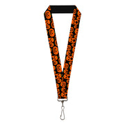 Lanyard - 1.0" - Jack-o'-Lantern Pumpkin Expressions Black/Orange Lanyards Buckle-Down