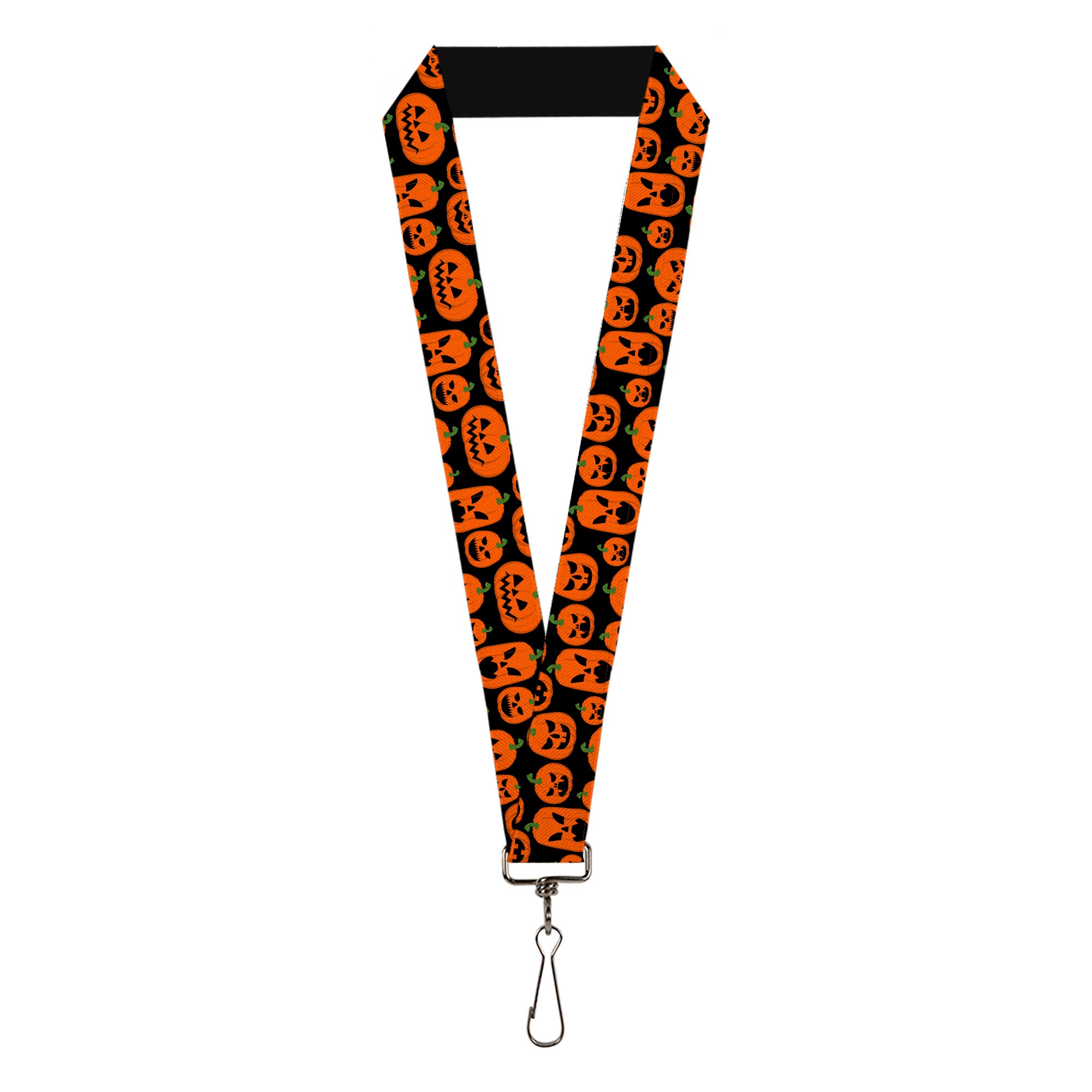Lanyard - 1.0" - Jack-o'-Lantern Pumpkin Expressions Black/Orange Lanyards Buckle-Down