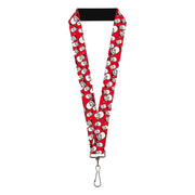Lanyard - 1.0" - Jolly Santa Claus Christmas Smiling Face Icon Red Lanyards Buckle-Down