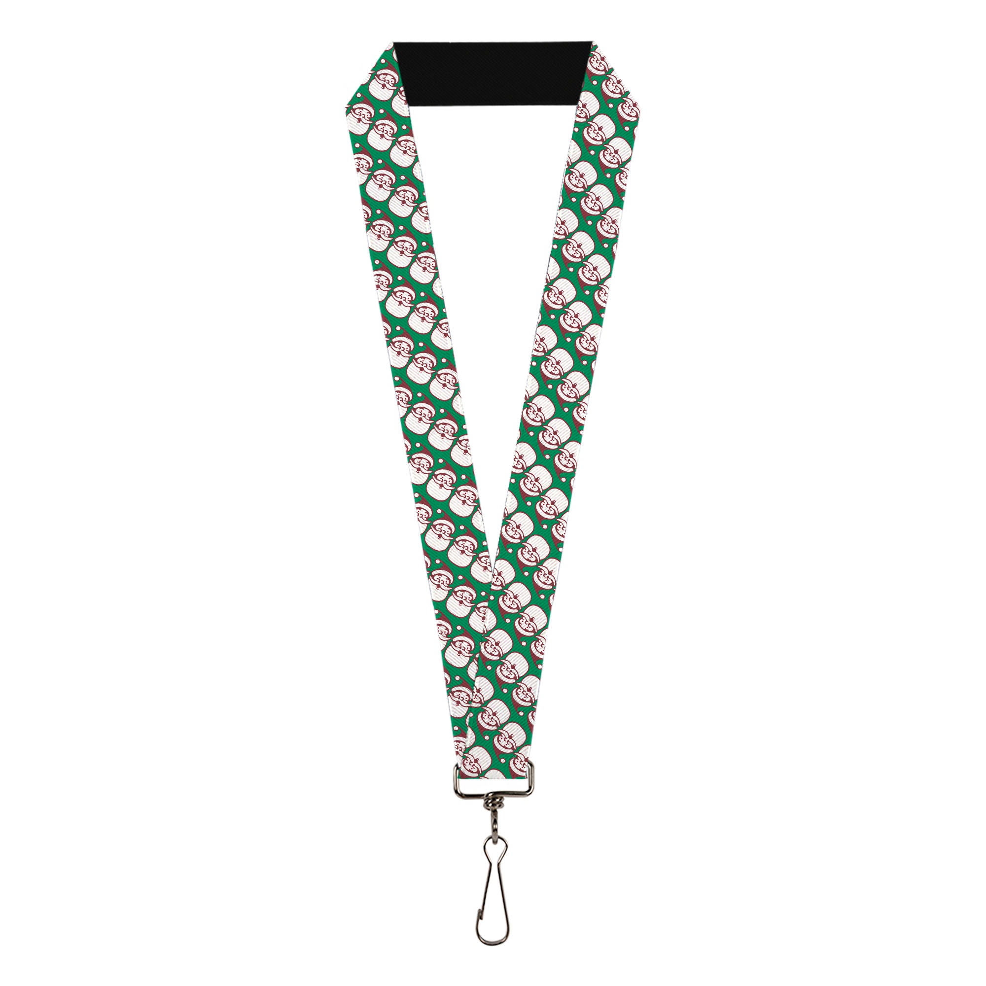 Lanyard - 1.0" - Jolly Santa Claus Christmas Smiling Face Icon Green/Red/White Lanyards Buckle-Down
