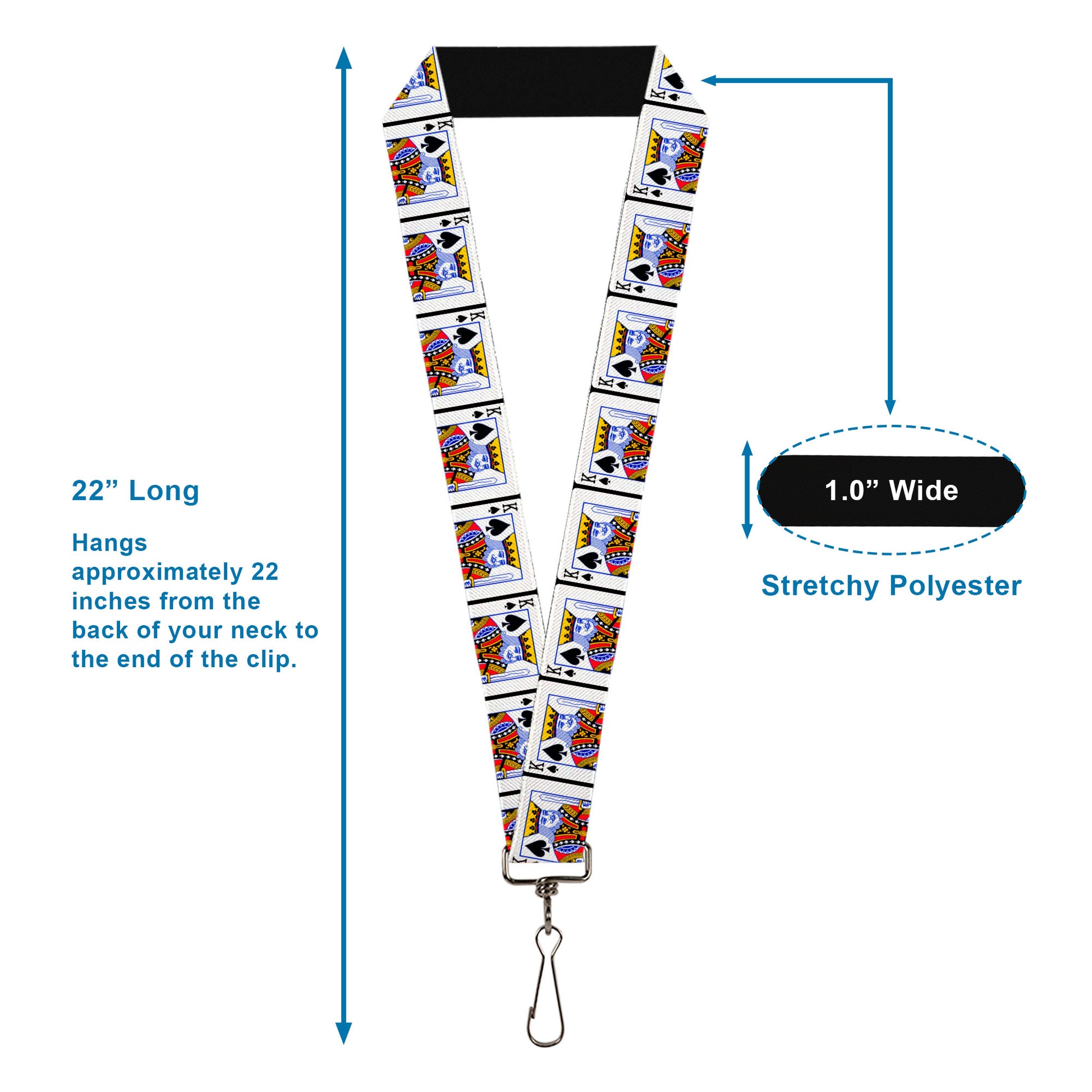 Lanyard - 1.0" - King of Spades Lanyards Buckle-Down