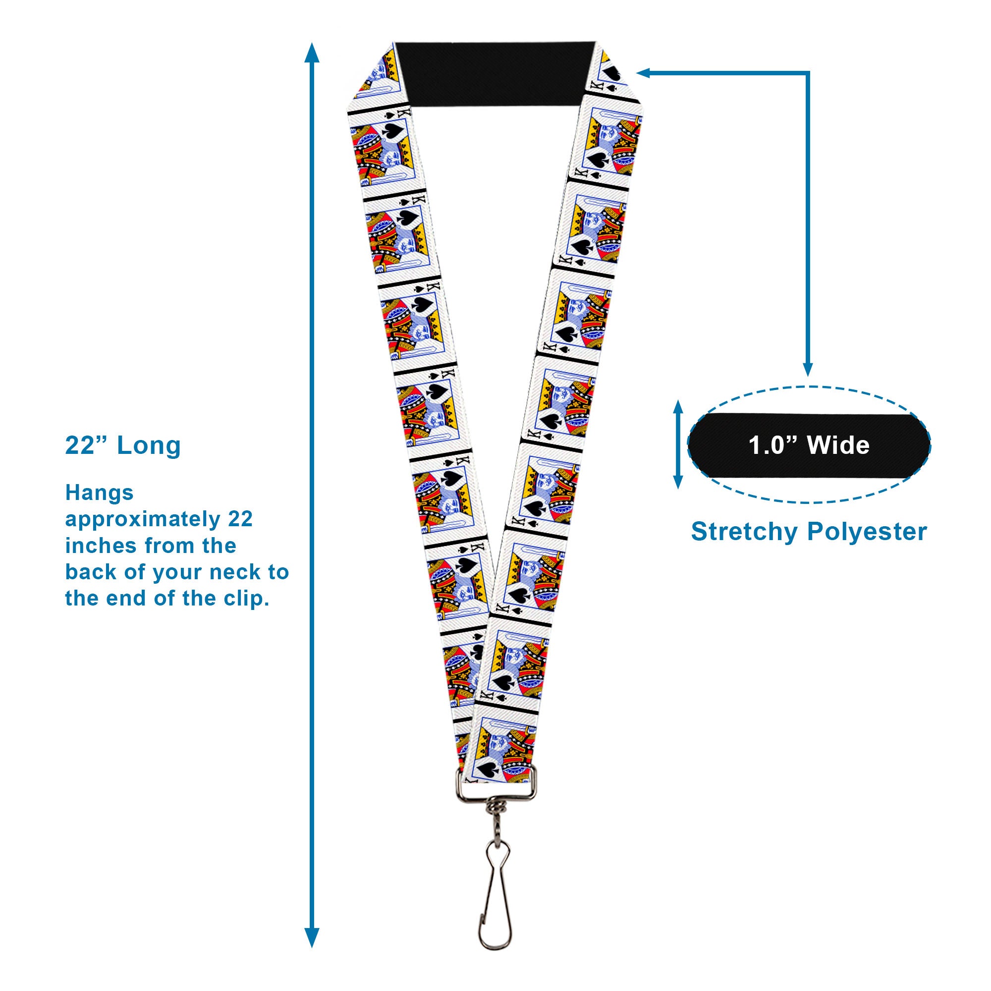 Lanyard - 1.0" - King of Spades Lanyards Buckle-Down