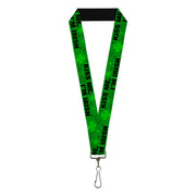 Lanyard - 1.0" - KISS ME, I'M IRISH! Clovers Kisses Greens Black Lanyards Buckle-Down
