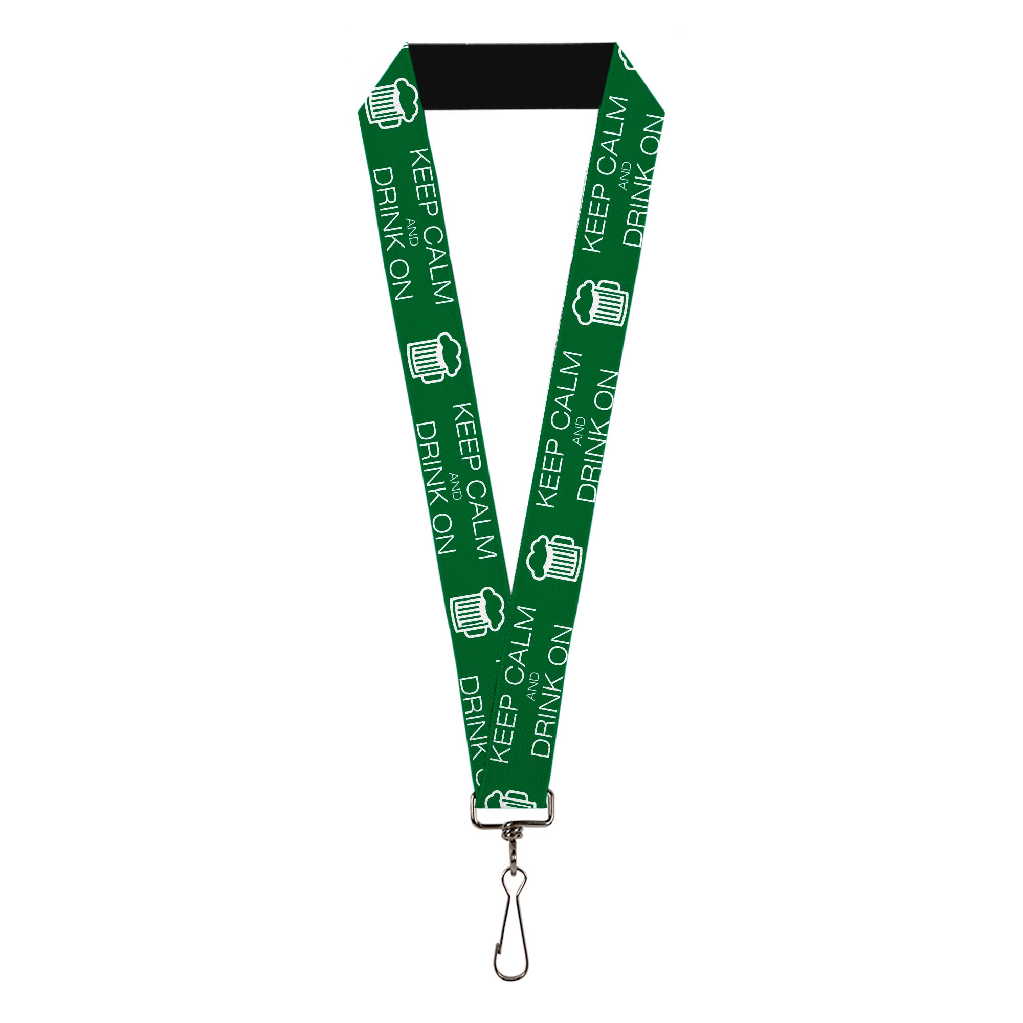 Buckle-Down Lanyard - KEEP CALM AND DRINK ON/Beer Green/White Lanyards Buckle-Down
