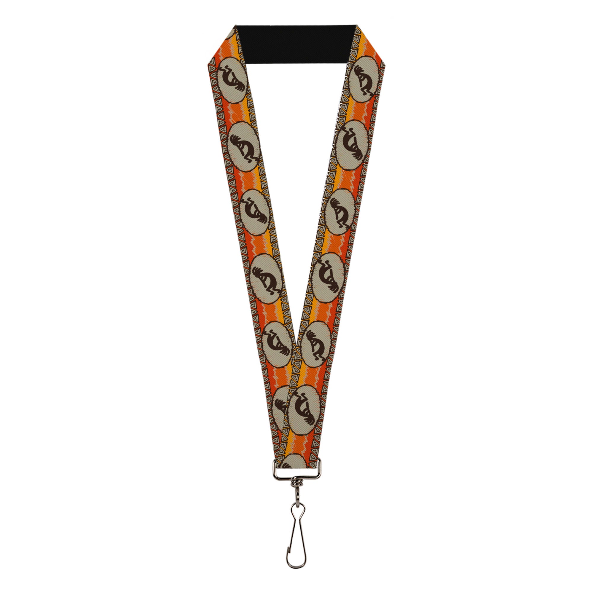 Lanyard - 1.0" - Kokopelli Icon Western Tan Brown Reds Lanyards Buckle-Down