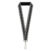 Lanyard - 1.0" - Kokopelli Icon/Tribal Black/White Lanyards Buckle-Down