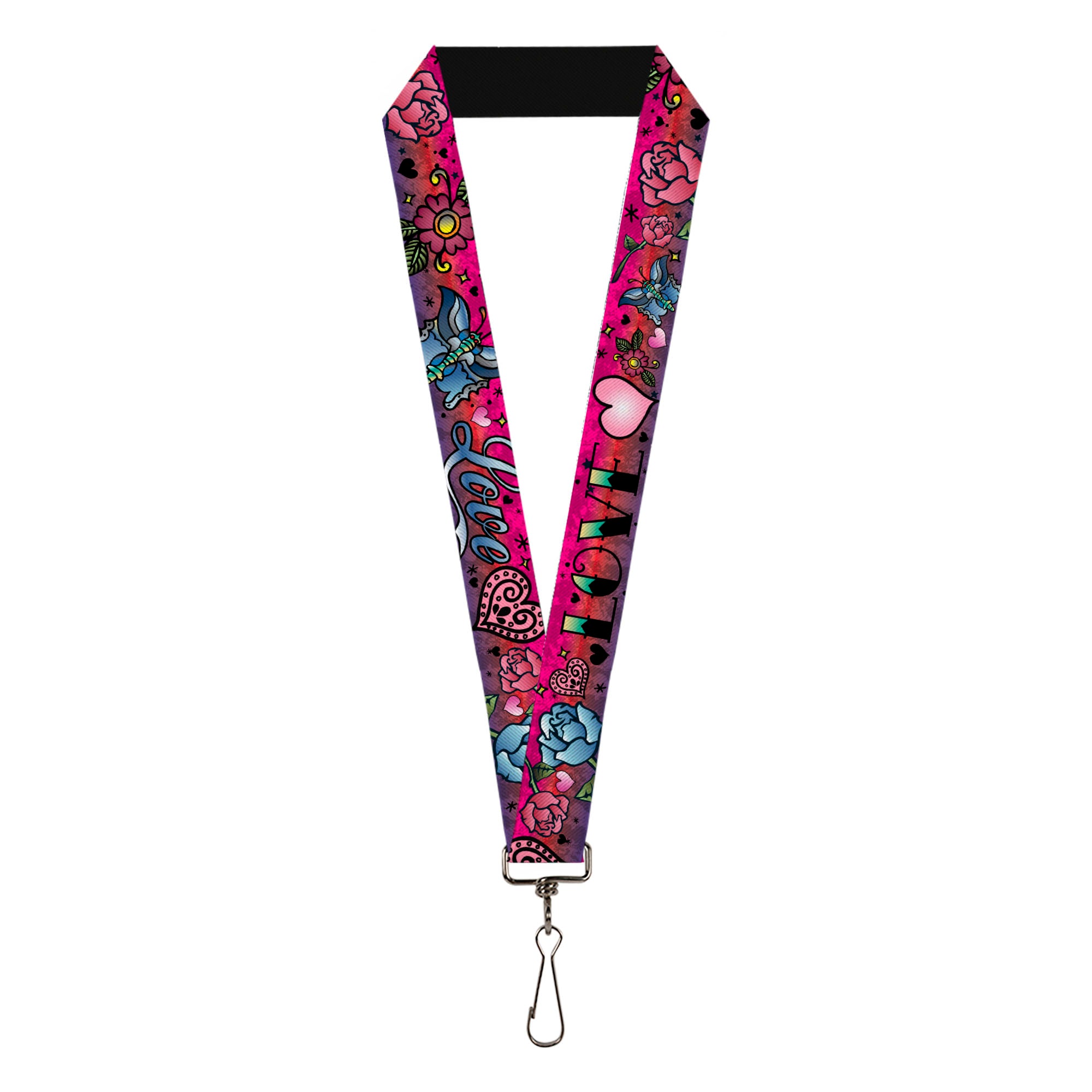 Lanyard - 1.0" - Love Love Pink Lanyards Buckle-Down