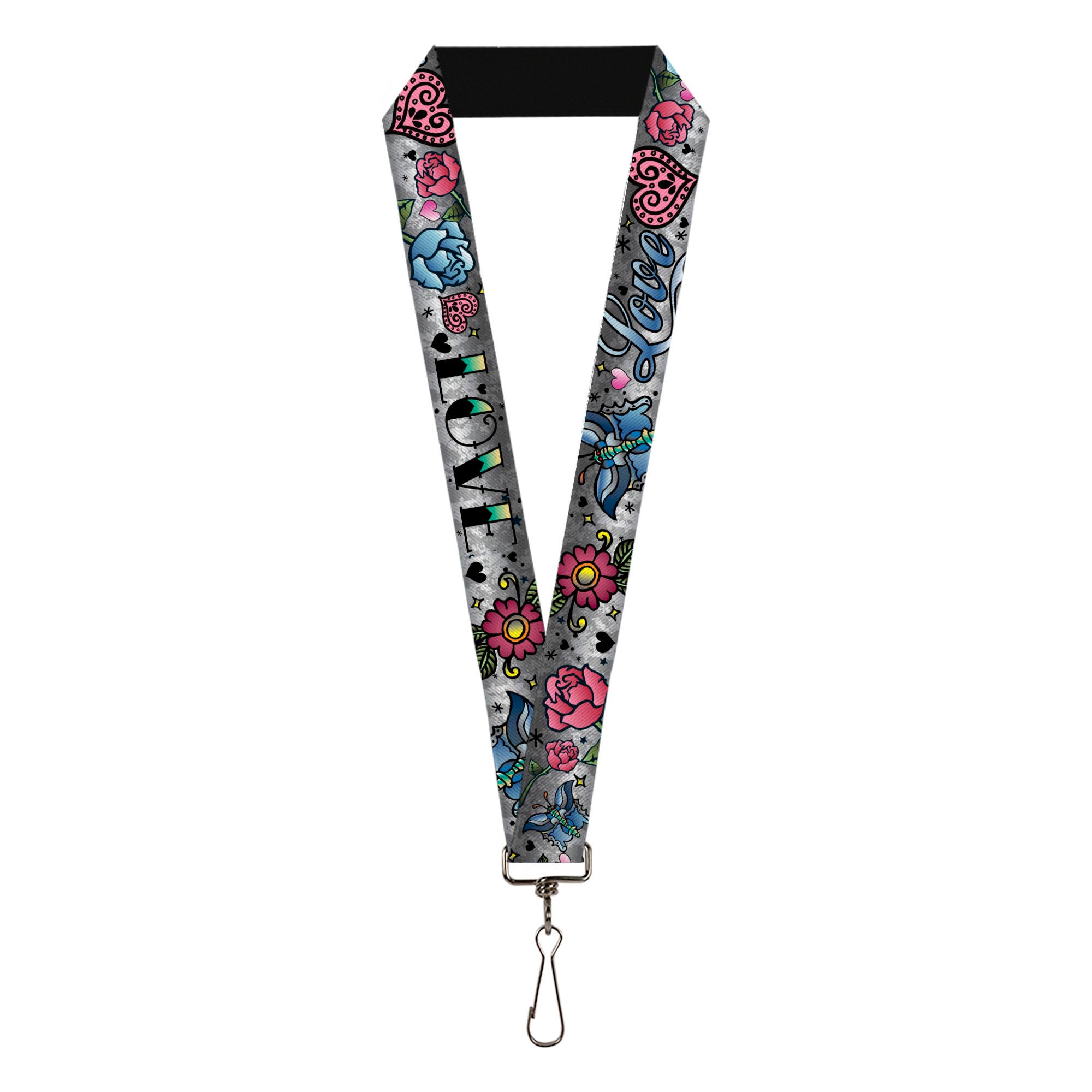 Lanyard - 1.0" - Love Love Gray Lanyards Buckle-Down