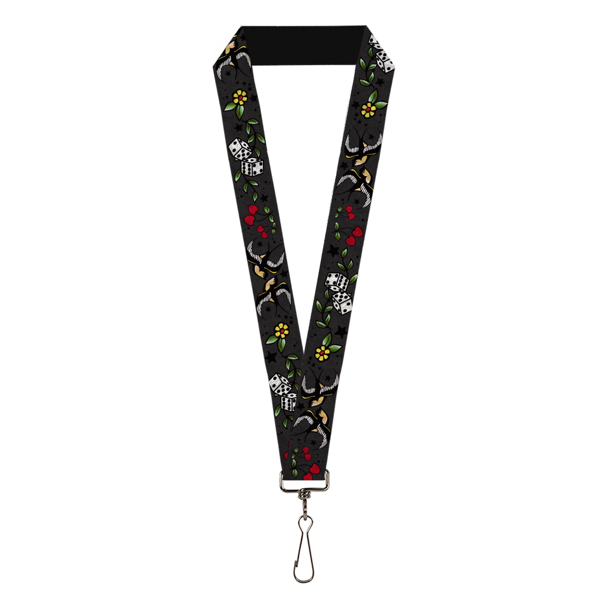 Lanyard - 1.0" - Lucky CLOSE-UP Gray Lanyards Buckle-Down