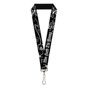 Lanyard - 1.0" - Live Hard Die Young Black White Lanyards Buckle-Down
