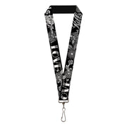 Lanyard - 1.0" - Love Kills Black White Lanyards Buckle-Down