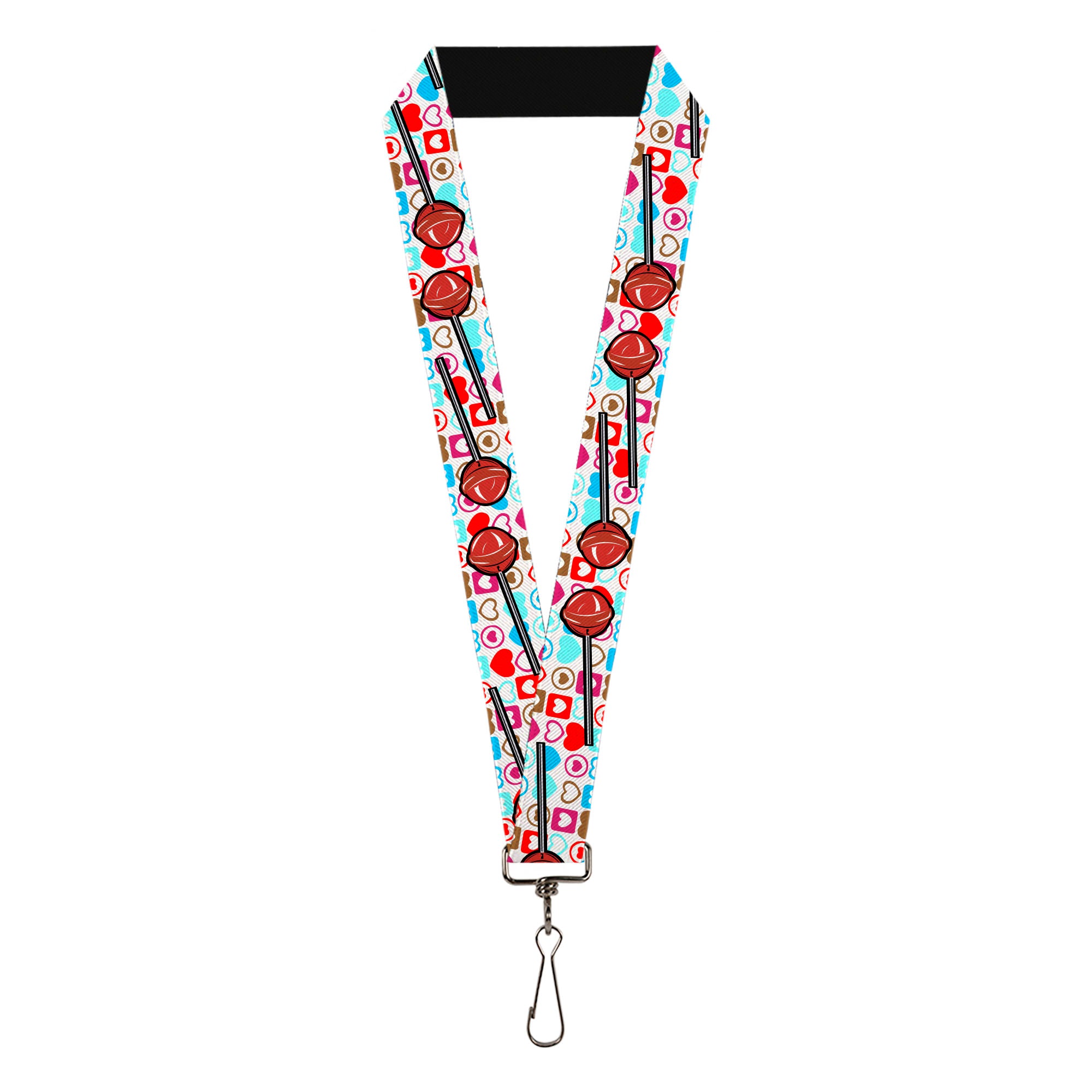 Lanyard - 1.0" - Lollipop Hearts White Lanyards Buckle-Down