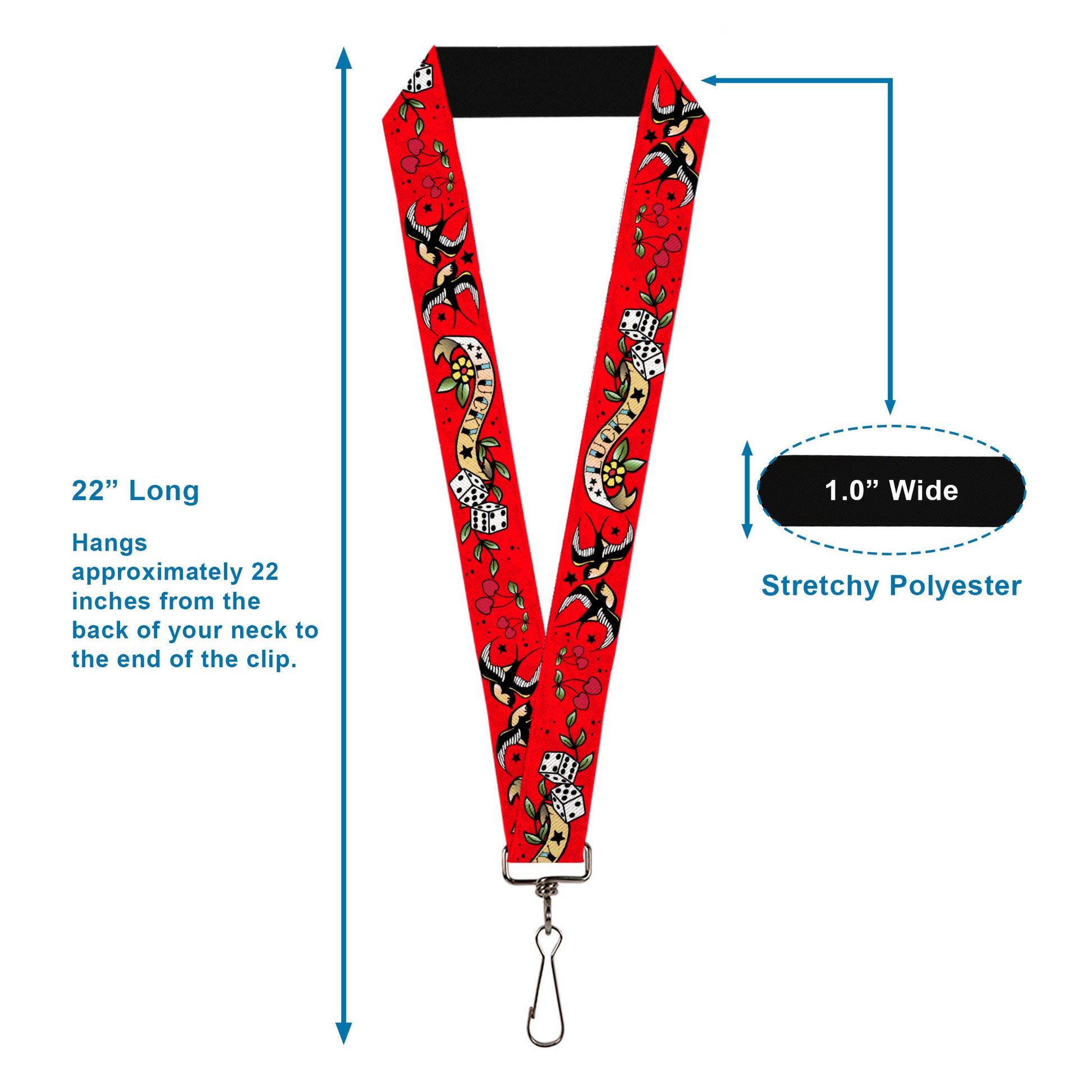 Lanyard - 1.0" - Lucky Red Lanyards Buckle-Down