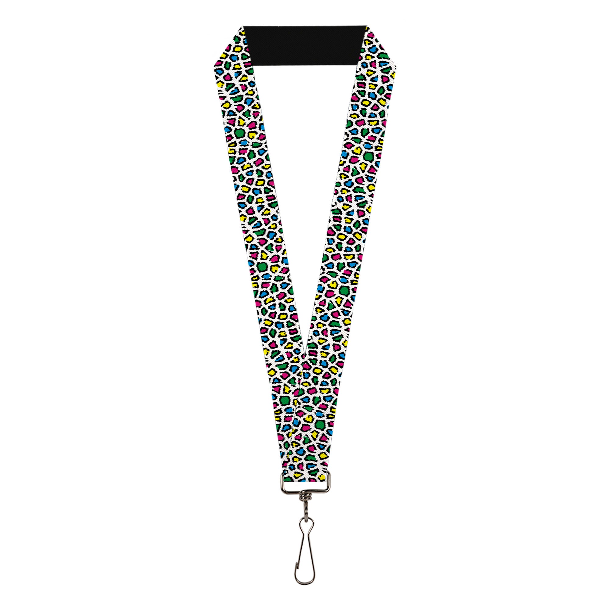 Lanyard - 1.0" - Leopard White Multi Color Lanyards Buckle-Down