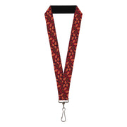 Lanyard - 1.0" - Leaves Swirl Navy Burgundy Lanyards Buckle-Down