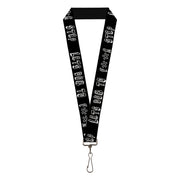 Buckle-Down Lanyard - LETS DUB TO F**K STEP Black/White Lanyards Buckle-Down