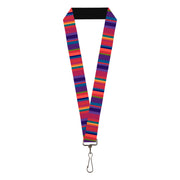 Lanyard - 1.0" - Lines Reds Purples Lanyards Buckle-Down