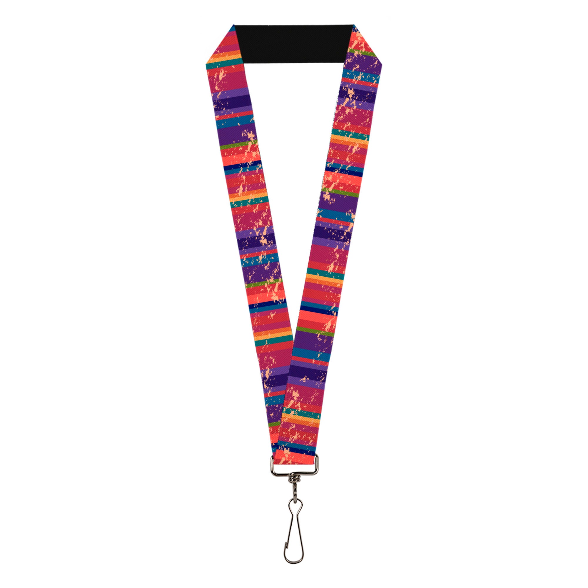 Lanyard - 1.0" - Lines Weathered Reds Purples Lanyards Buckle-Down