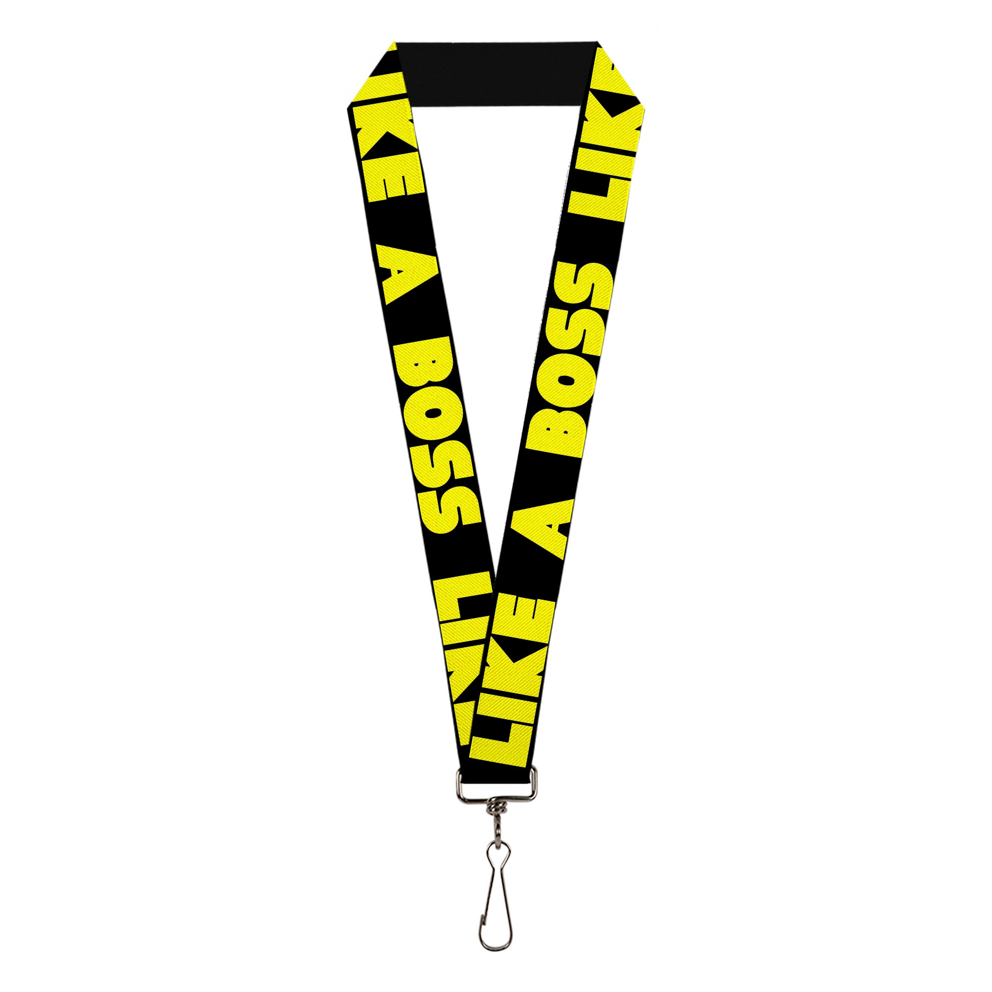 Lanyard - 1.0" - LIKE A BOSS Black Yellow Lanyards Buckle-Down