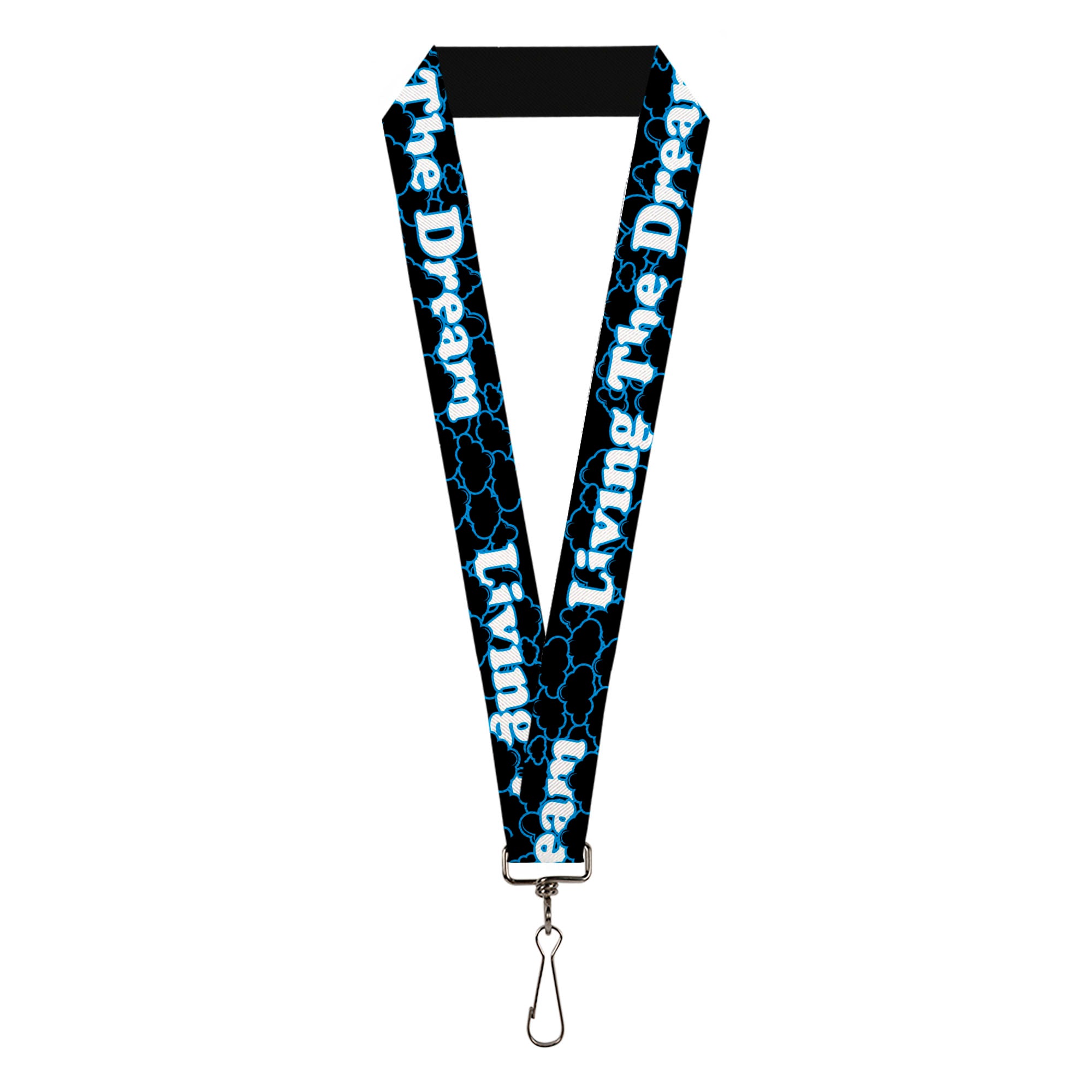 Lanyard - 1.0" - LIVING THE DREAM Black Blue White Lanyards Buckle-Down