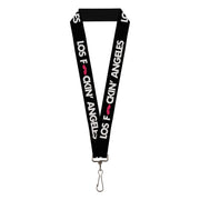 Lanyard - 1.0" - LOS F*CKIN' ANGELES Mustache Black White Pink Lanyards Buckle-Down
