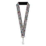 Lanyard - 1.0" - Leopard White Black Multi Color Lanyards Buckle-Down
