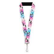 Lanyard - 1.0" - Leopard White Pinks Blues Black Lanyards Buckle-Down