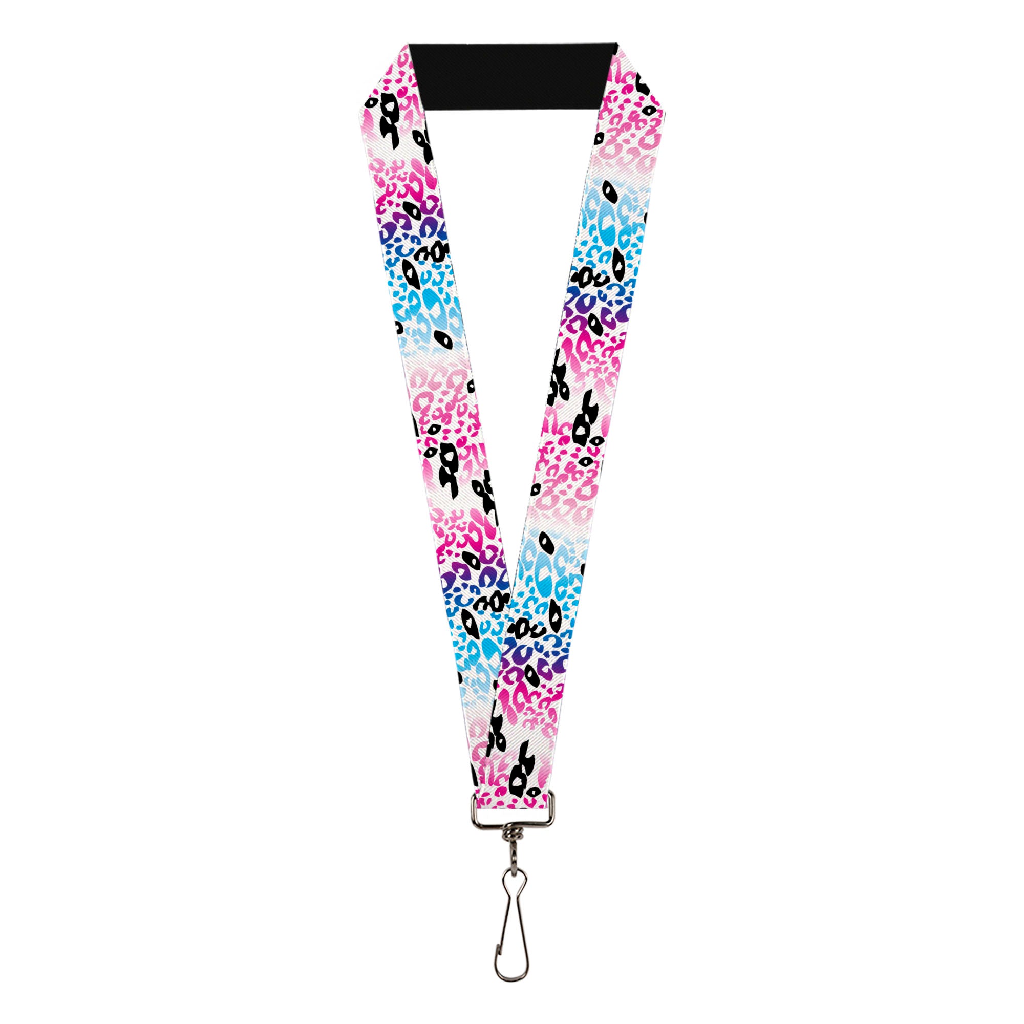 Lanyard - 1.0" - Leopard White Pinks Blues Black Lanyards Buckle-Down