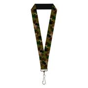 Lanyard - 1.0" - Leaf Camo Browns Greens Black Lanyards Buckle-Down