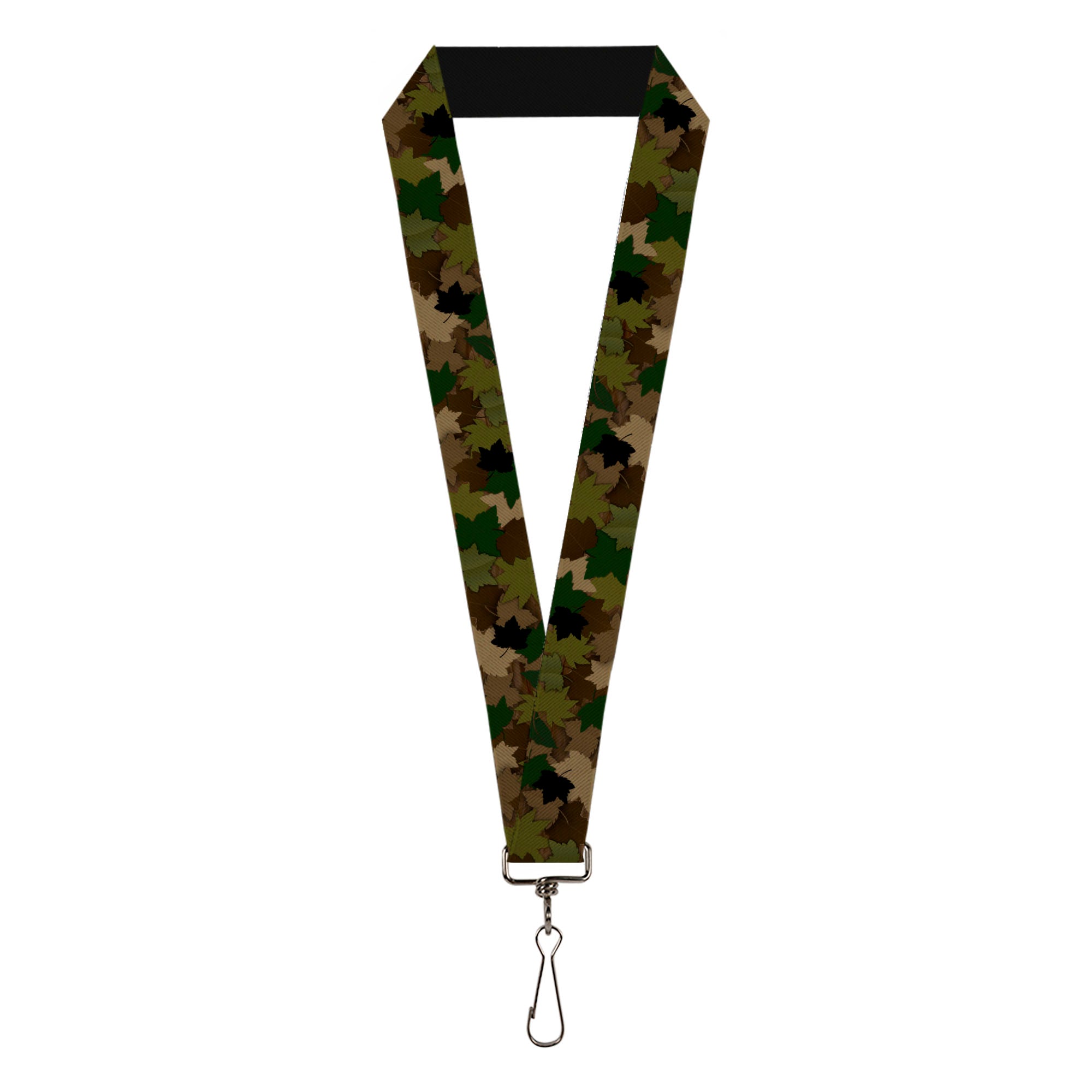 Lanyard - 1.0" - Leaf Camo Browns Greens Black Lanyards Buckle-Down