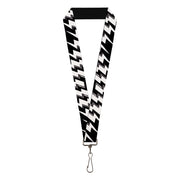 Lanyard - 1.0" - Lightning Bolts Sketch Black White Lanyards Buckle-Down