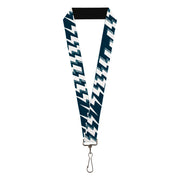 Lanyard - 1.0" - Lightning Bolts Sketch Navy White Lanyards Buckle-Down