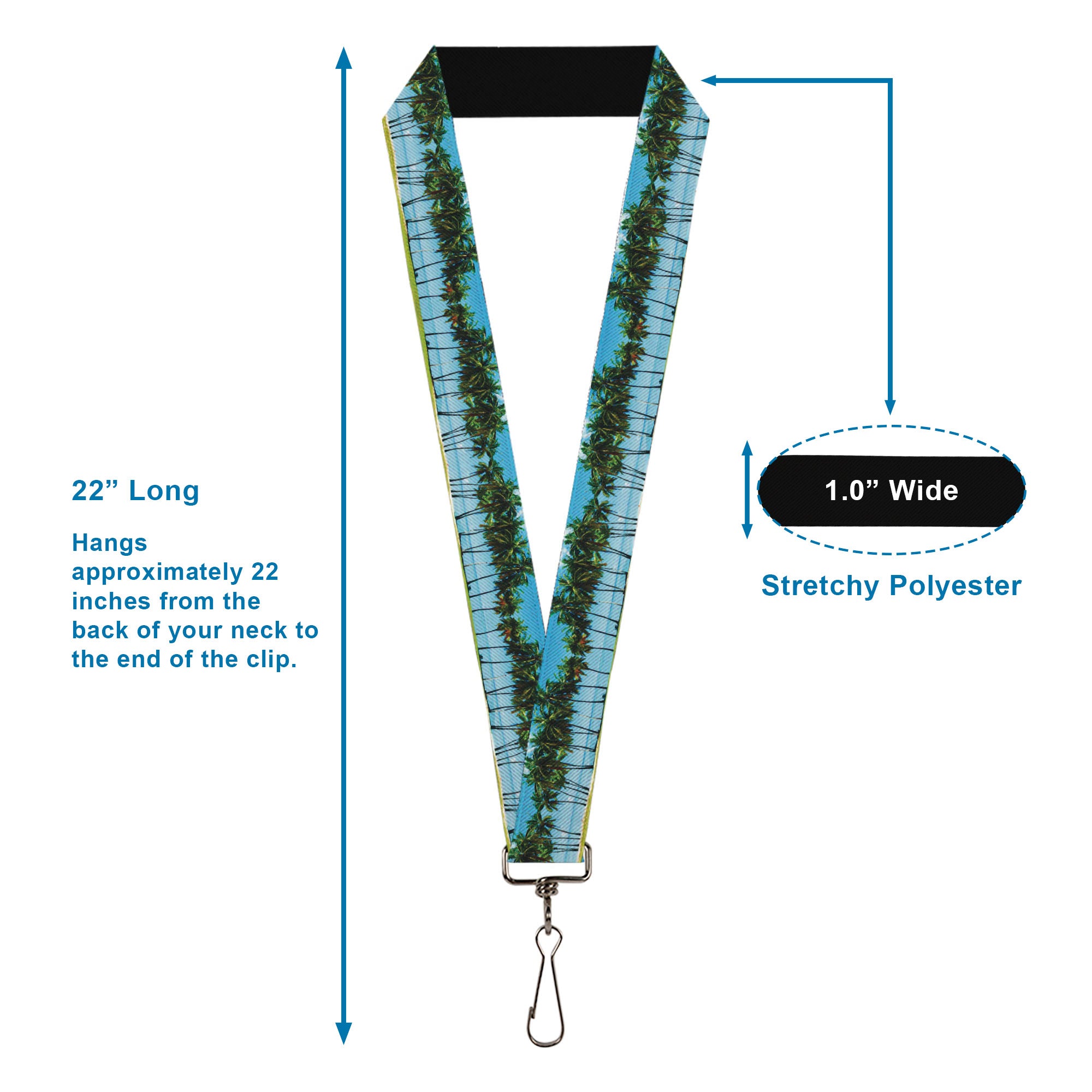 Lanyard - 1.0" - Landscape Beach Palm Trees Lanyards Buckle-Down