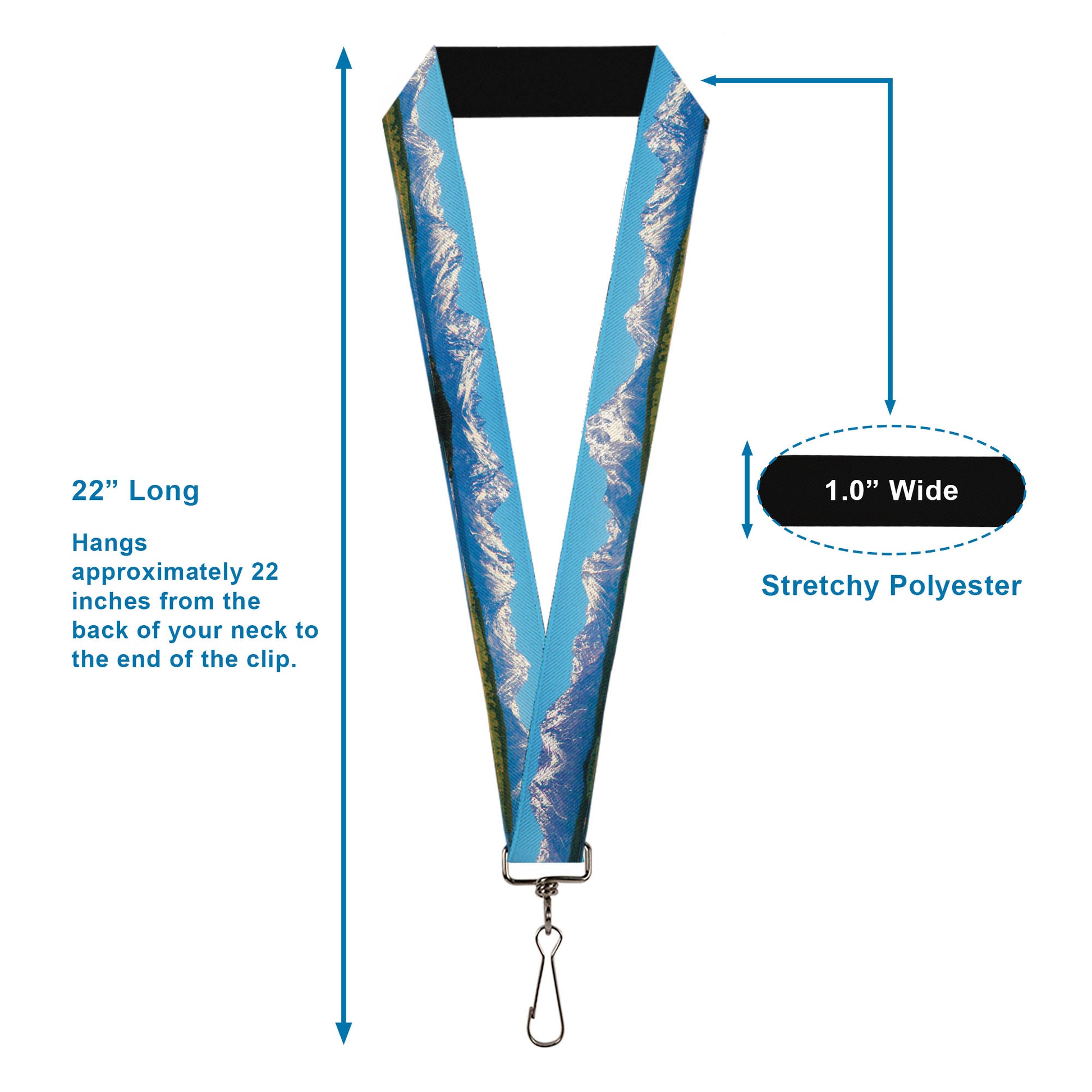Lanyard - 1.0" - Landscape Snowy Mountains Lanyards Buckle-Down