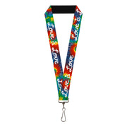 Lanyard - 1.0" - LOVE IS LOVE BD Tie Dye White Lanyards Buckle-Down