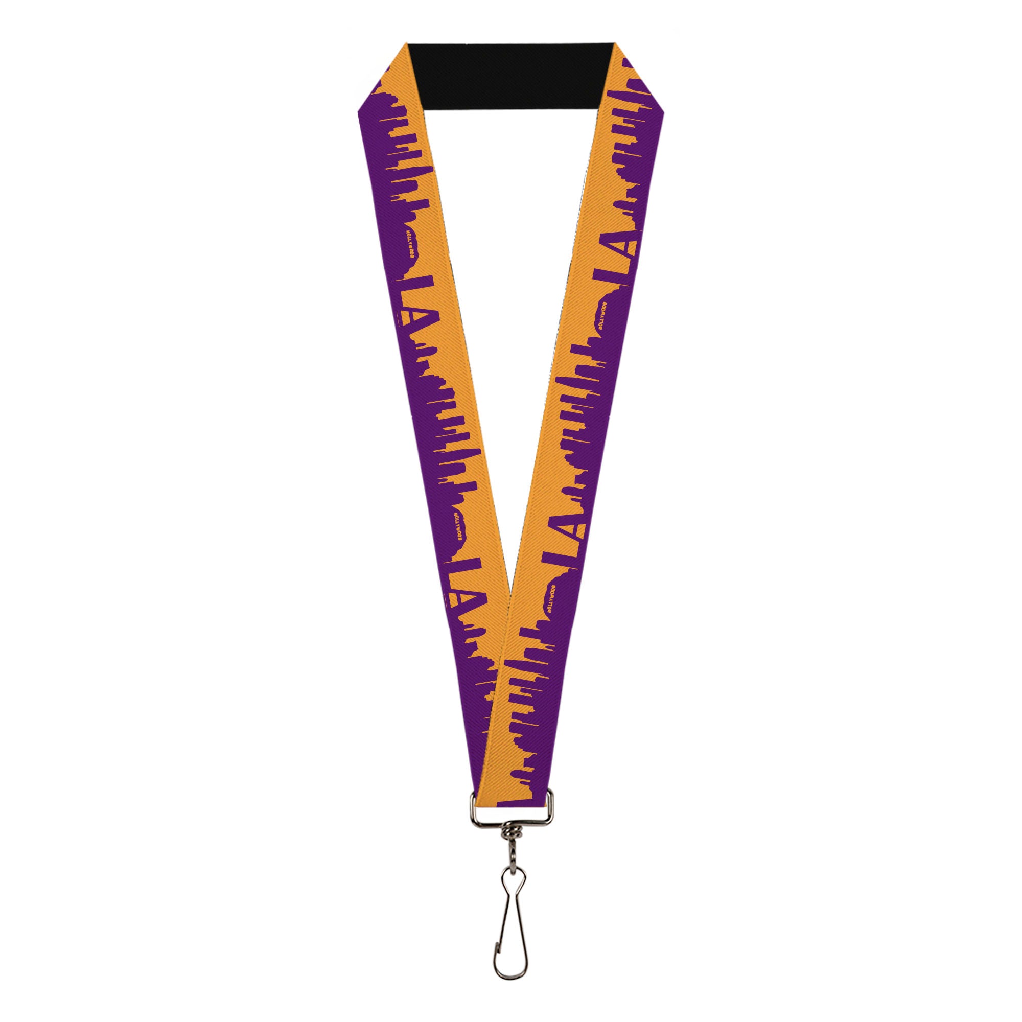 Lanyard - 1.0" - Los Angeles Solid Skyline Gold Purple Lanyards Buckle-Down