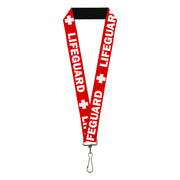 Lanyard - 1.0" - LIFEGUARD Logo Red White Lanyards Buckle-Down