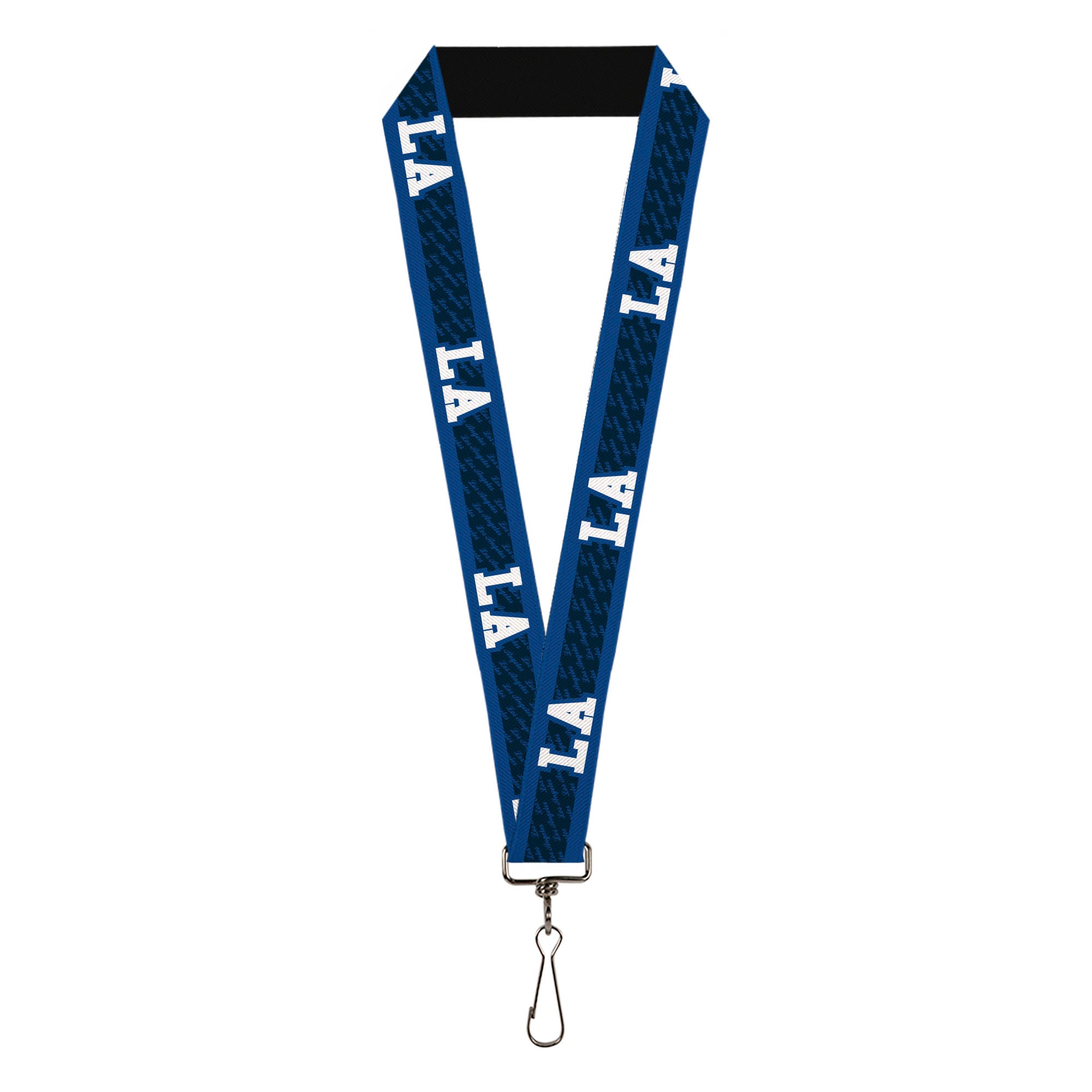 Lanyard - 1.0" - LA Los Angeles Script Stripe Blues White Lanyards Buckle-Down