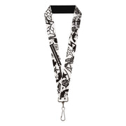 Lanyard - 1.0" - Madness White Black Lanyards Buckle-Down