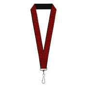 Lanyard - 1.0" - Mini Hearts Black Red Lanyards Buckle-Down